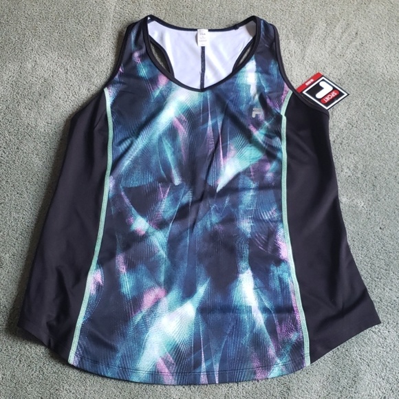 Fila Tops - NWT Fila Sz L black/mint/purple tank top